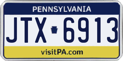 PA license plate JTX6913