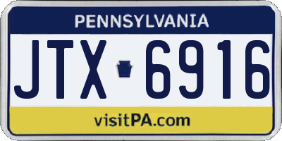 PA license plate JTX6916