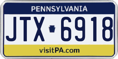 PA license plate JTX6918