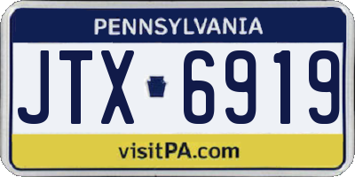 PA license plate JTX6919