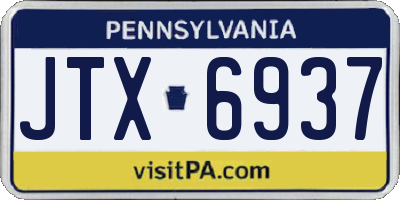 PA license plate JTX6937