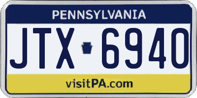 PA license plate JTX6940
