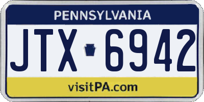 PA license plate JTX6942
