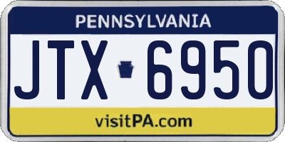 PA license plate JTX6950