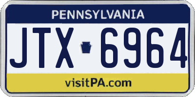 PA license plate JTX6964