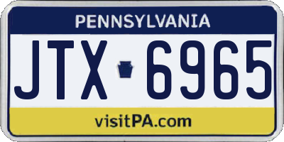 PA license plate JTX6965