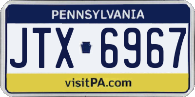 PA license plate JTX6967