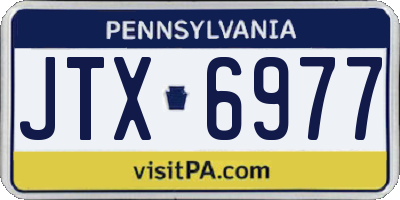 PA license plate JTX6977