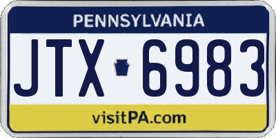 PA license plate JTX6983