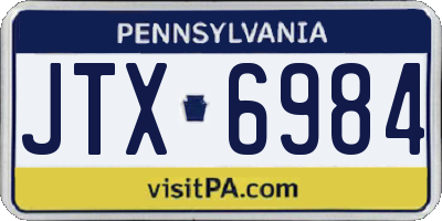 PA license plate JTX6984
