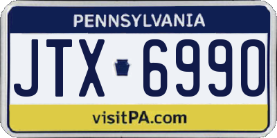 PA license plate JTX6990