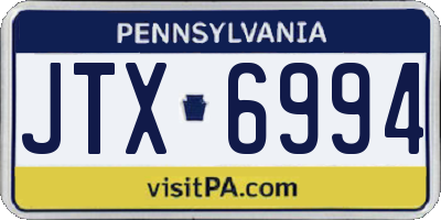 PA license plate JTX6994