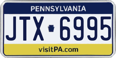 PA license plate JTX6995