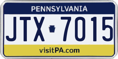 PA license plate JTX7015