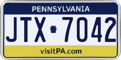 PA license plate JTX7042
