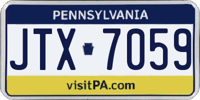 PA license plate JTX7059