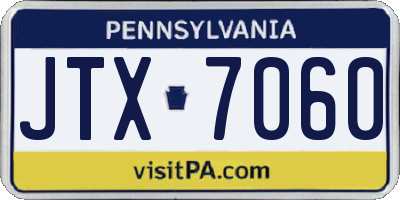 PA license plate JTX7060