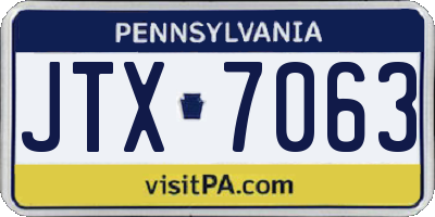 PA license plate JTX7063