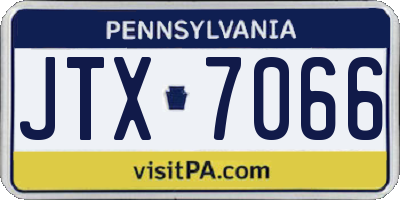 PA license plate JTX7066