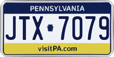 PA license plate JTX7079