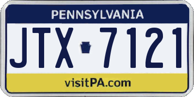 PA license plate JTX7121