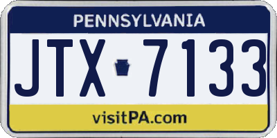 PA license plate JTX7133