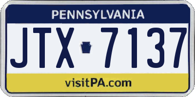 PA license plate JTX7137