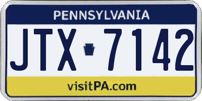 PA license plate JTX7142