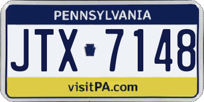 PA license plate JTX7148