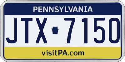 PA license plate JTX7150
