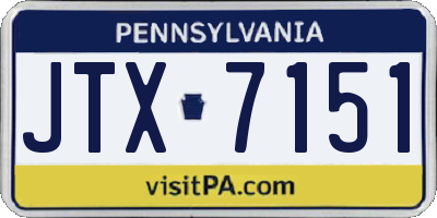 PA license plate JTX7151