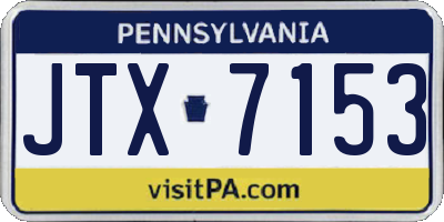 PA license plate JTX7153