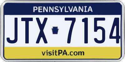 PA license plate JTX7154