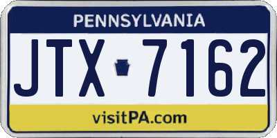 PA license plate JTX7162