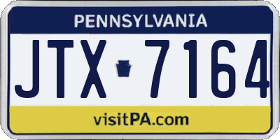 PA license plate JTX7164