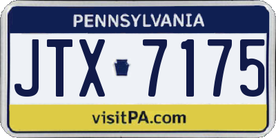 PA license plate JTX7175