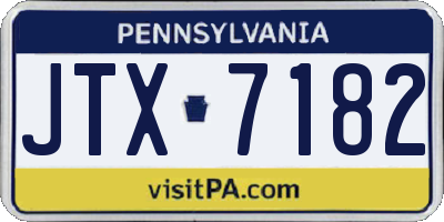 PA license plate JTX7182