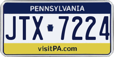 PA license plate JTX7224