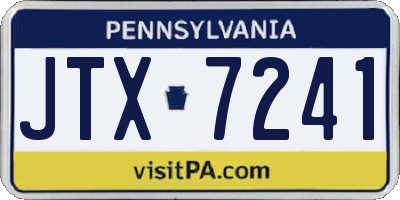 PA license plate JTX7241