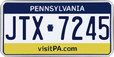 PA license plate JTX7245
