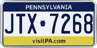 PA license plate JTX7268