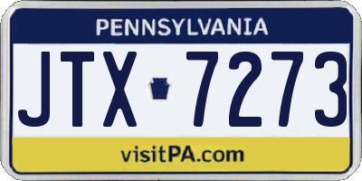 PA license plate JTX7273