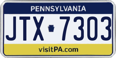PA license plate JTX7303