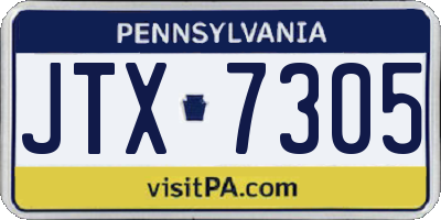 PA license plate JTX7305