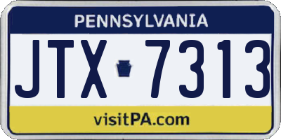 PA license plate JTX7313
