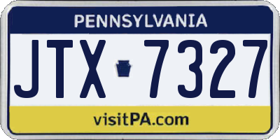 PA license plate JTX7327