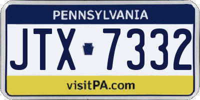 PA license plate JTX7332