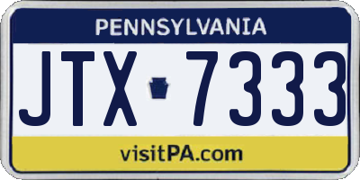 PA license plate JTX7333