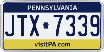 PA license plate JTX7339