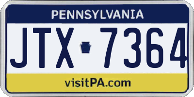 PA license plate JTX7364